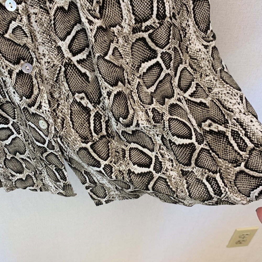 Laura Bianchi 100% Linen Python Print Dress • Sz … - image 4